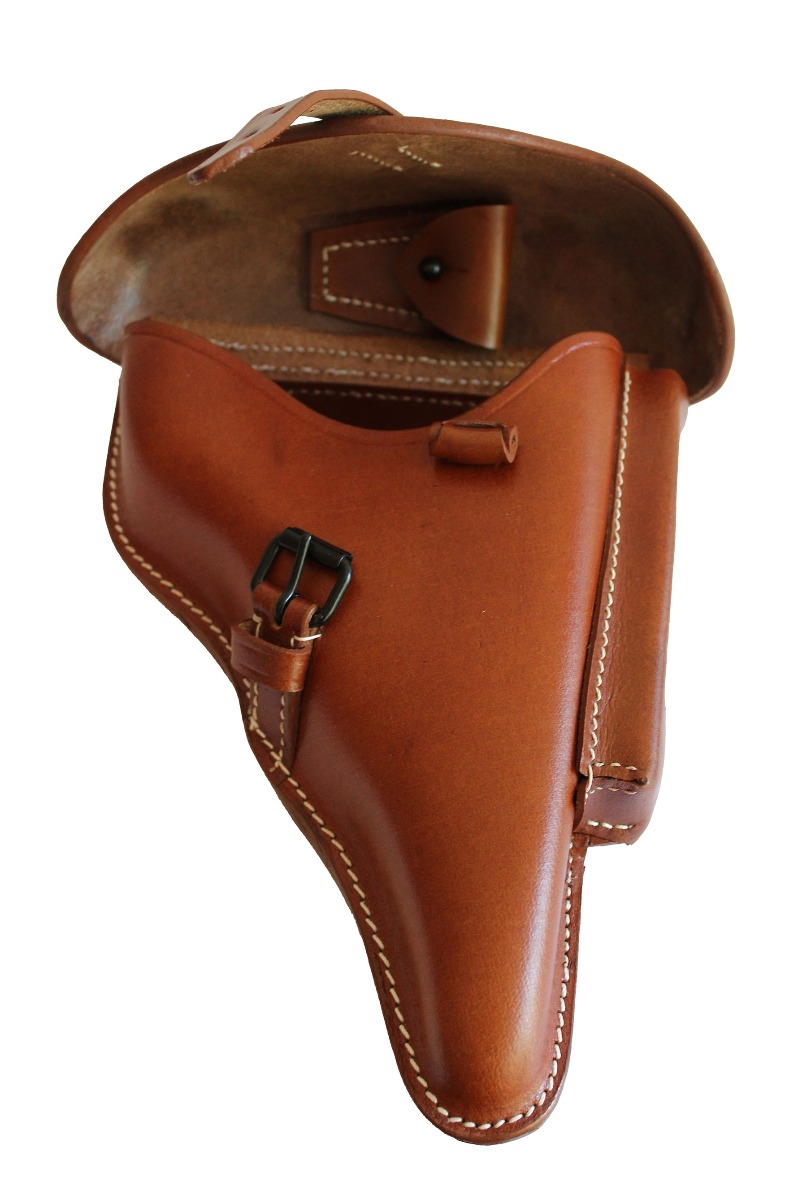 Ww2 german p38 holster black leather hard shell - waa95 ewx 1944 police